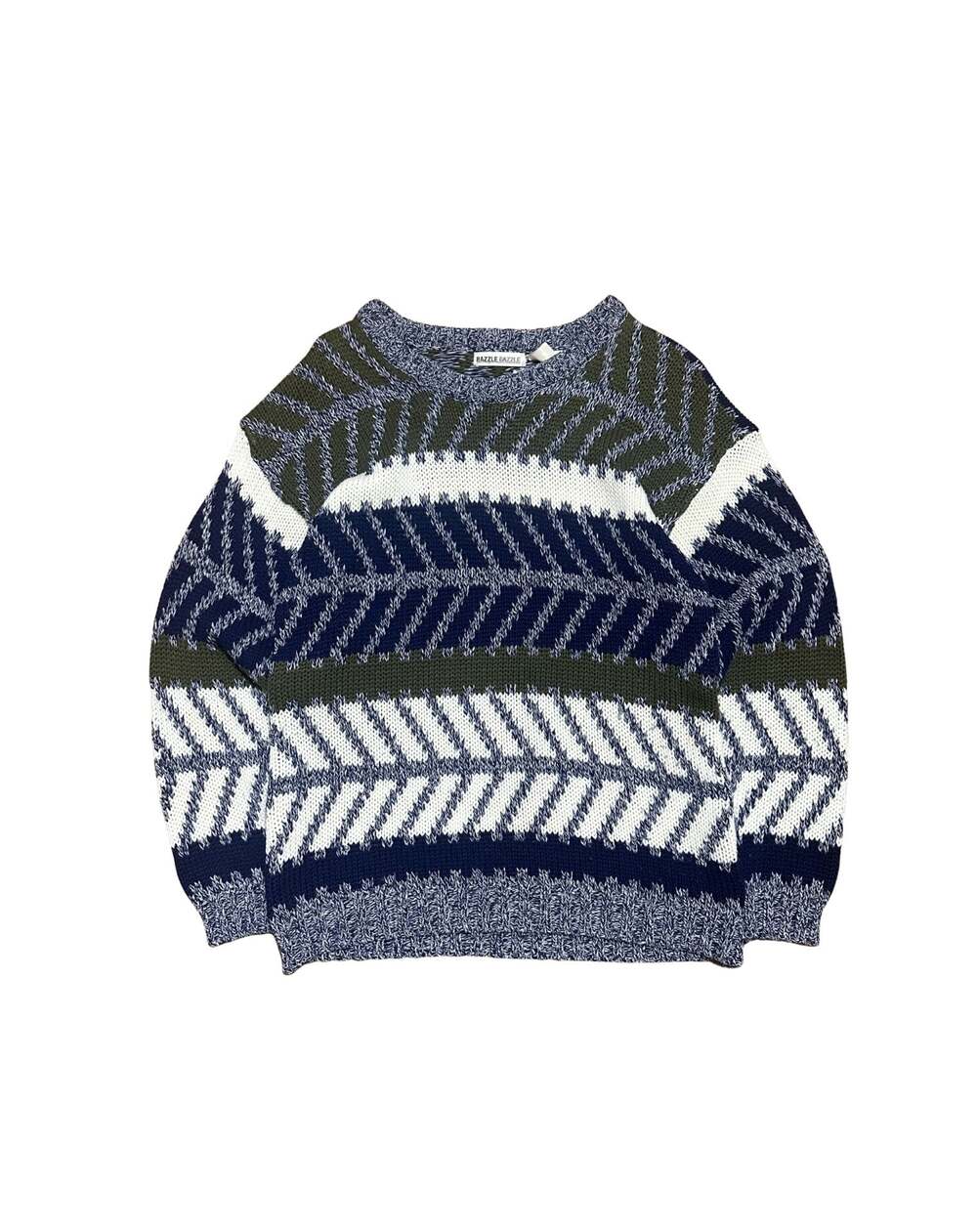 Vintage Razzle Dazzle Pattern Knit Sweater